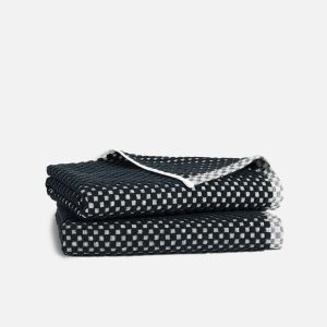 Checkered Jacquard Bath Towels Set of 2 - Last Call