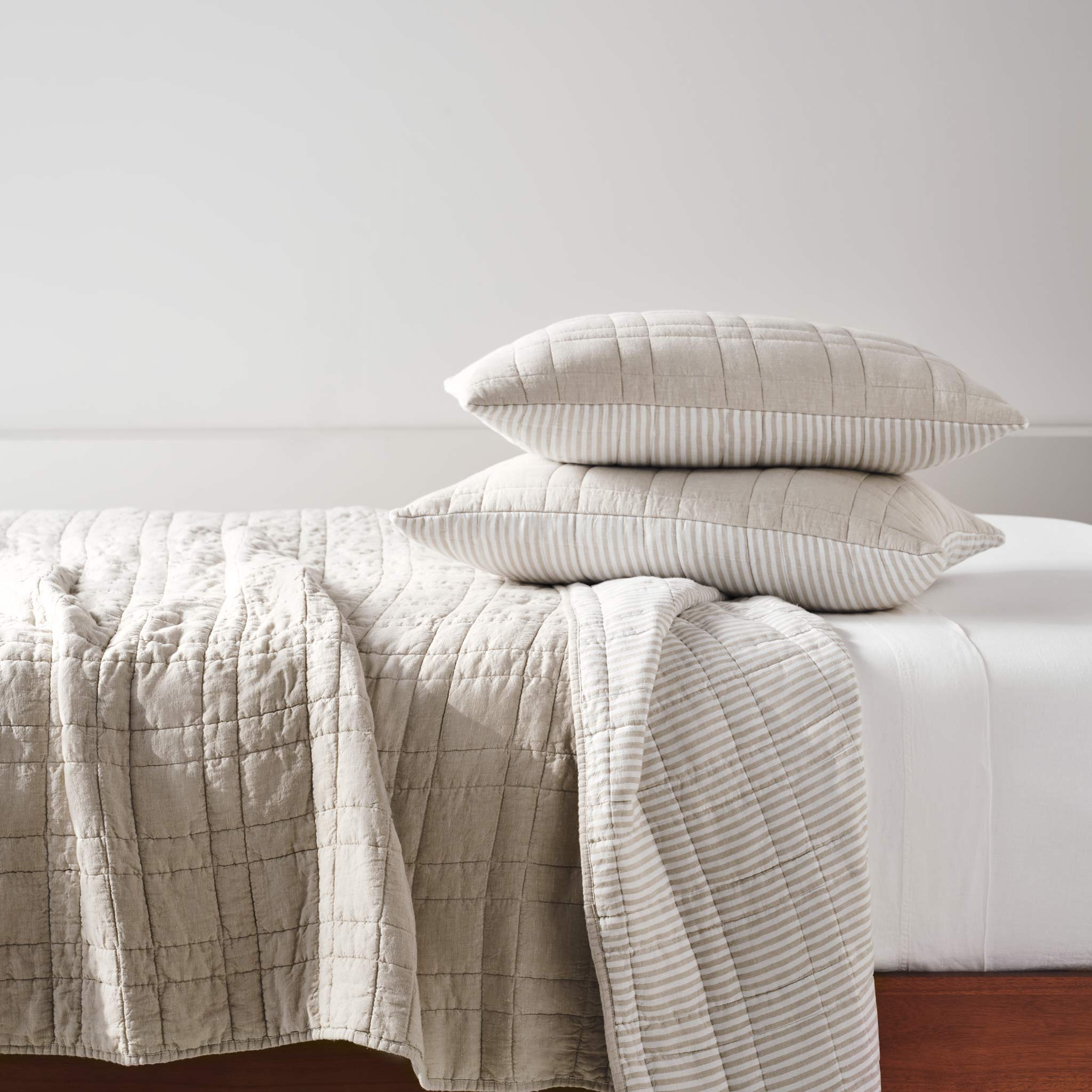 Washed European Linen Quilted Sham Set - Image 16