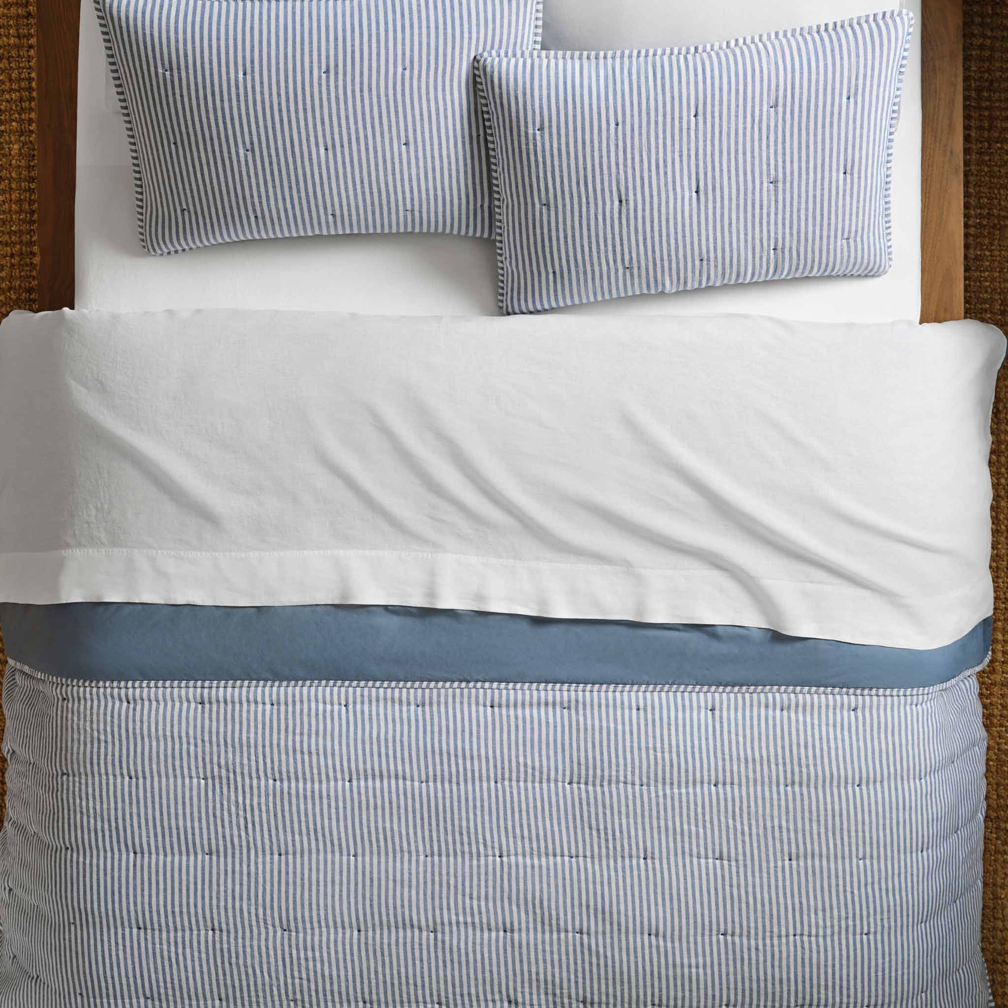 Washed European Linen Quilted Sham Set - Image 34